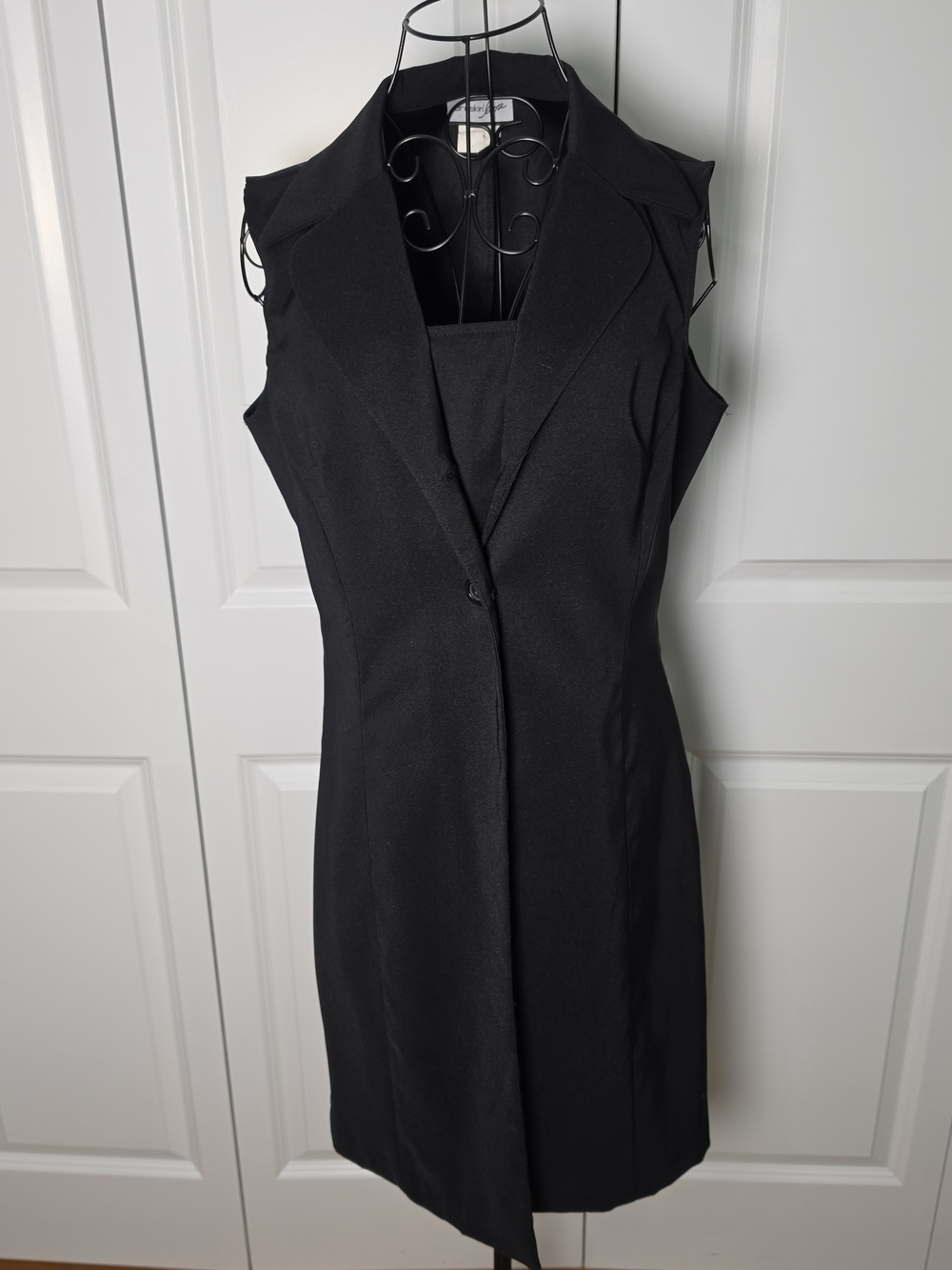 Vintage Breakin Loose 2 Piece Dress & Vest Set Black Size 9/10 Y2K Whimsigoth